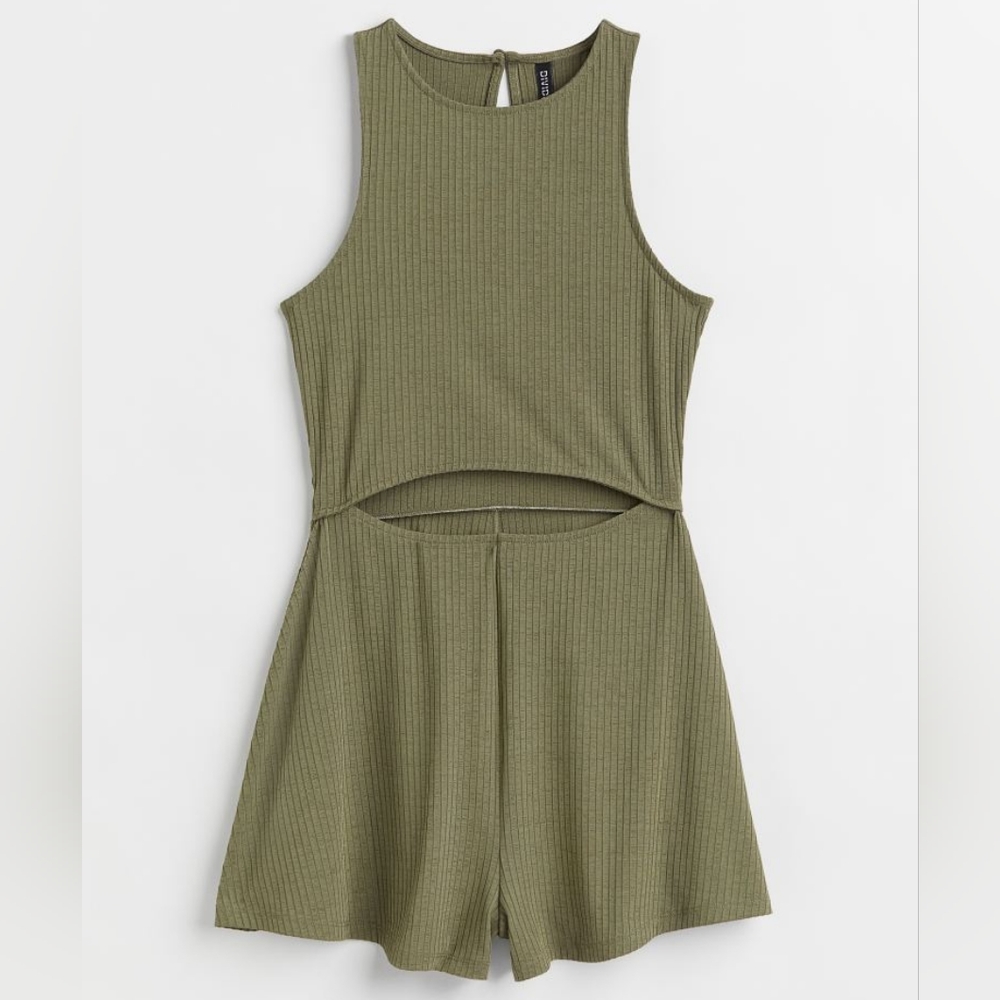 Olive Green Sleeveless Jumpsuit